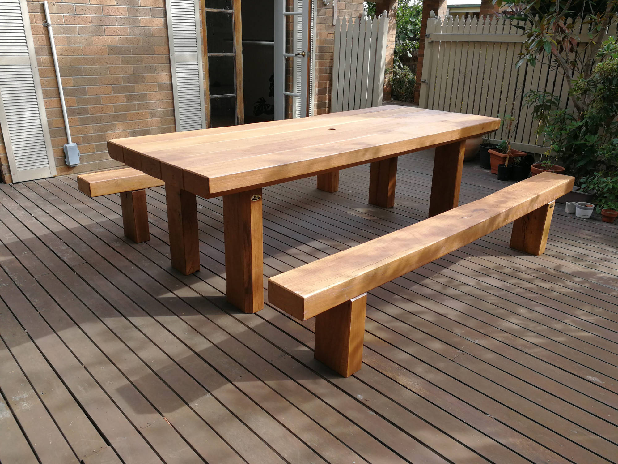 Iron Block - Table Setting Outdoor Dining Sets - handcrafted Australian timber outdoor furniture, view 5