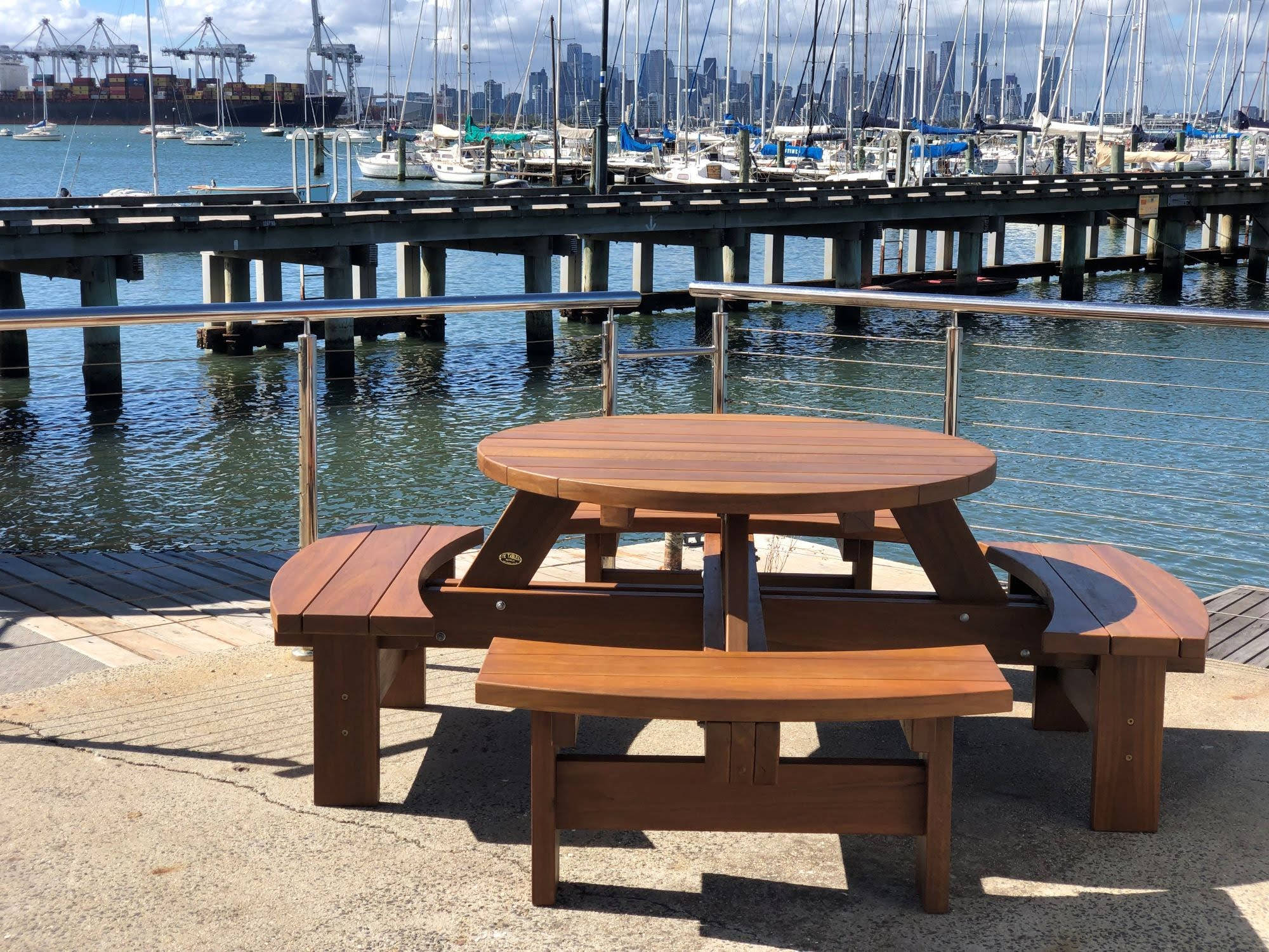 TK Heritage Round Outdoor Dining Sets - handcrafted Australian timber outdoor furniture, view 1