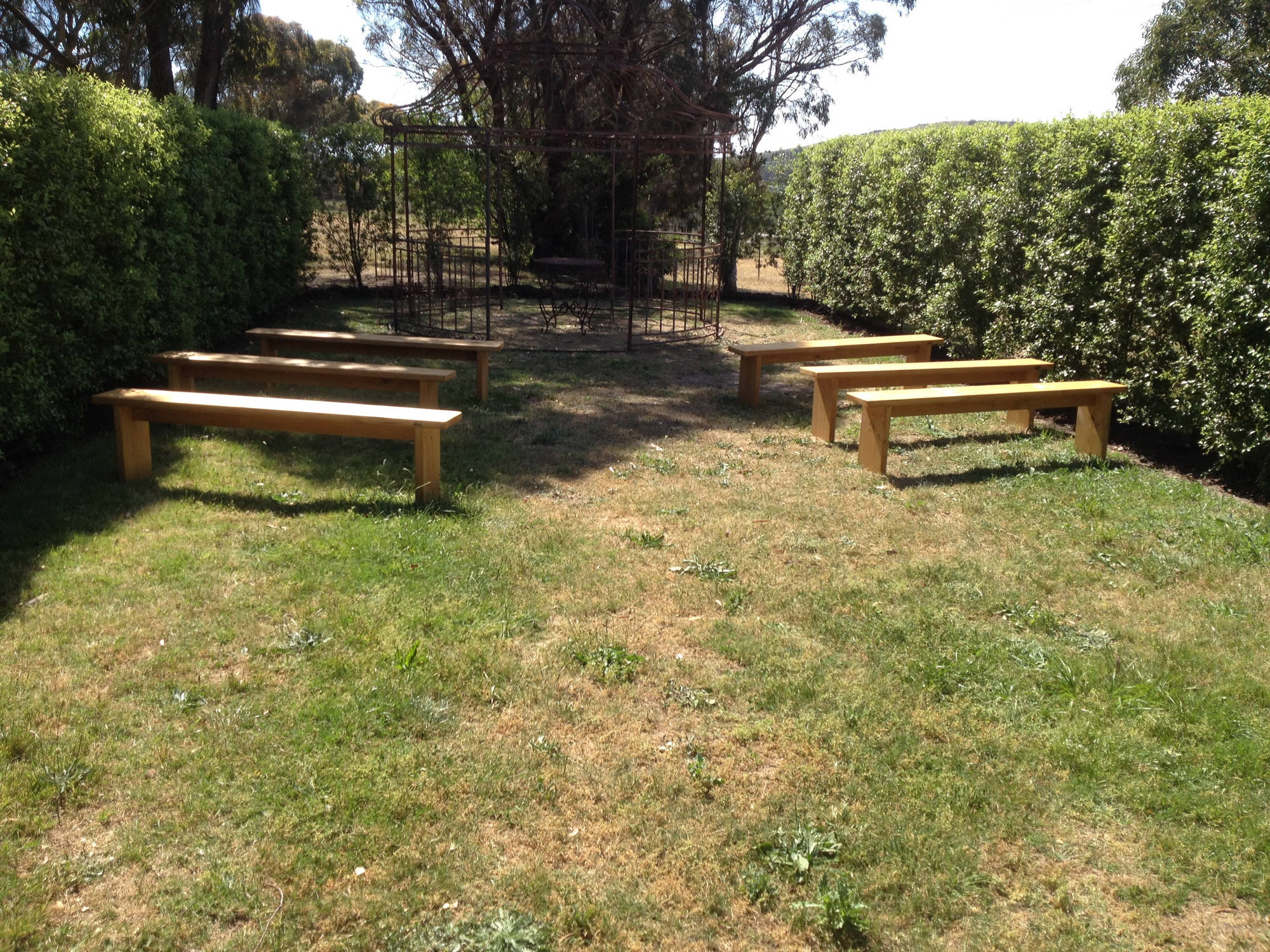 Linear Outline Outdoor Bench Seats - handcrafted Australian timber outdoor furniture, view 5