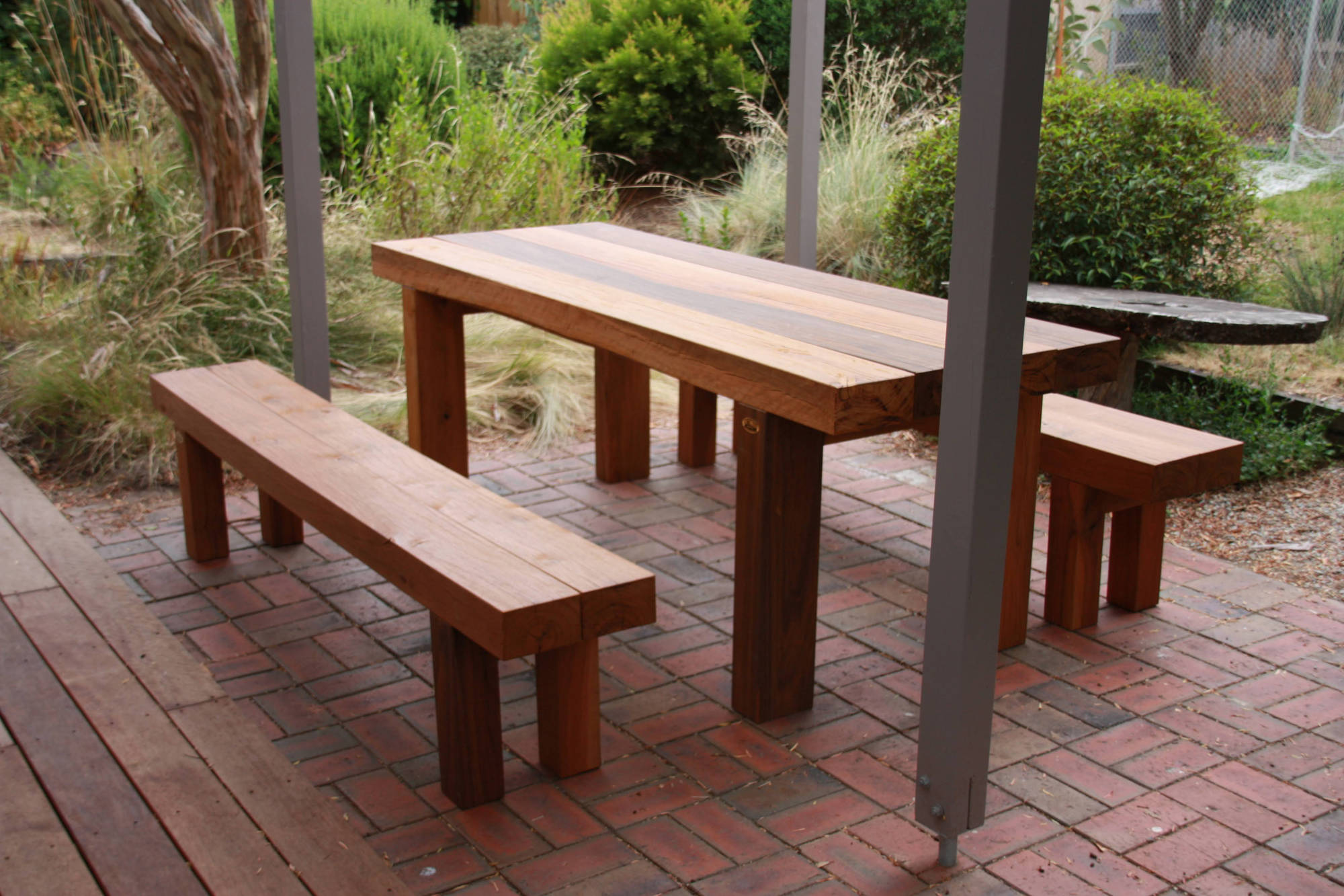 Iron Block - Table Setting Outdoor Dining Sets - handcrafted Australian timber outdoor furniture, view 3