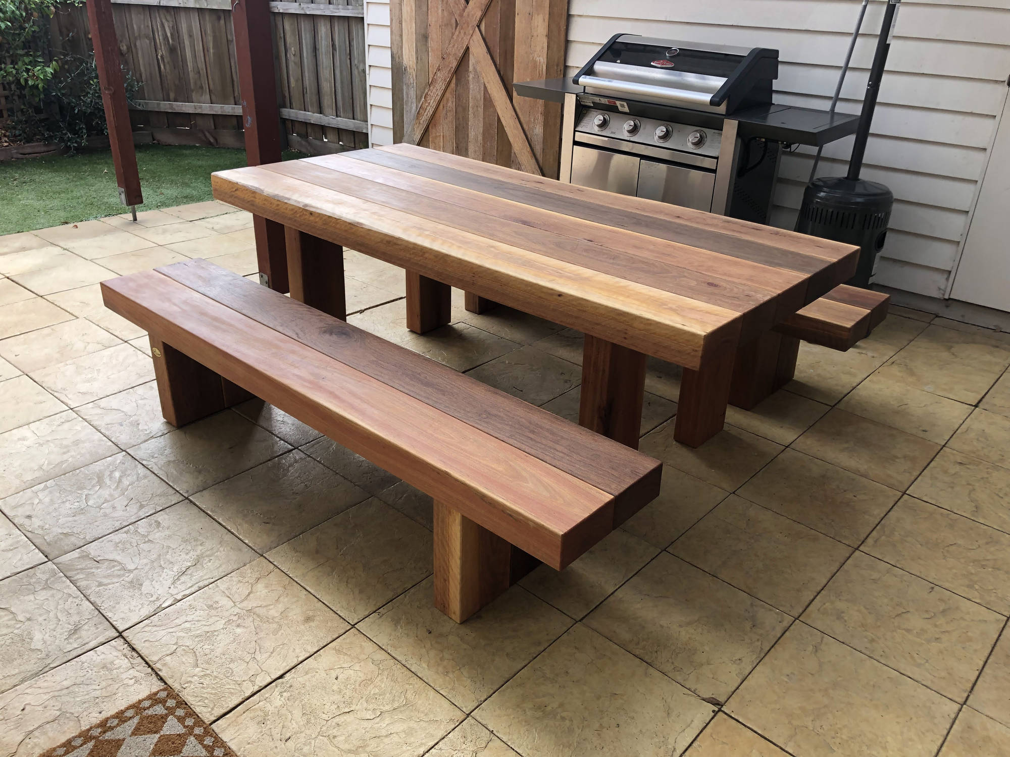 Iron Block - Table Setting Outdoor Dining Sets - handcrafted Australian timber outdoor furniture, view 2
