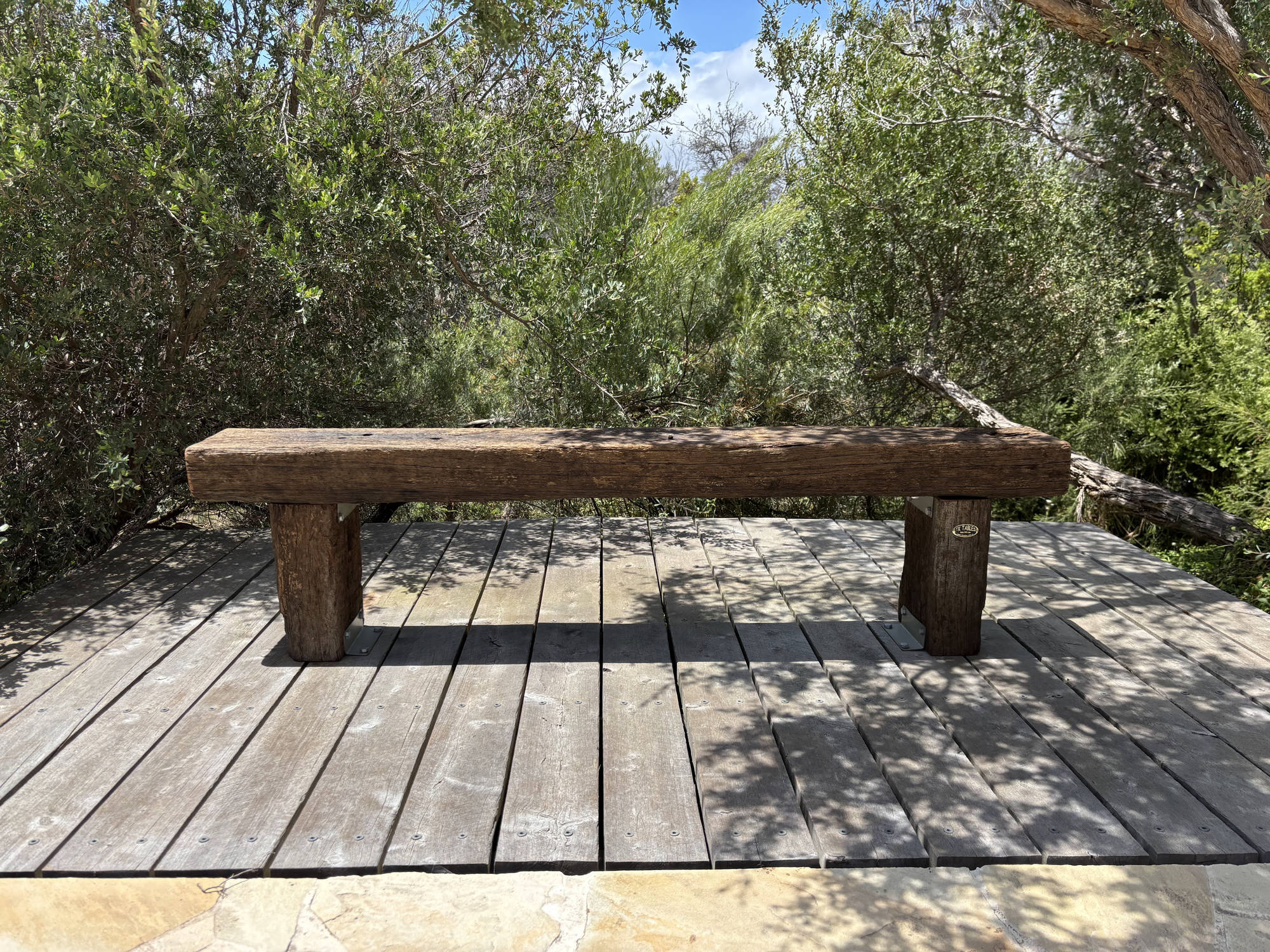 Rustic Sedis Outdoor Bench Seats - handcrafted Australian timber outdoor furniture, view 2