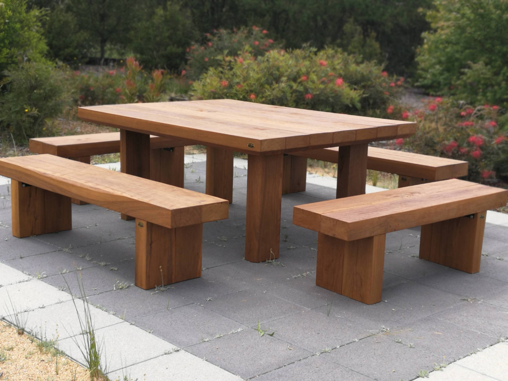 Iron Block - Table Setting Outdoor Dining Sets - handcrafted Australian timber outdoor furniture, view 1