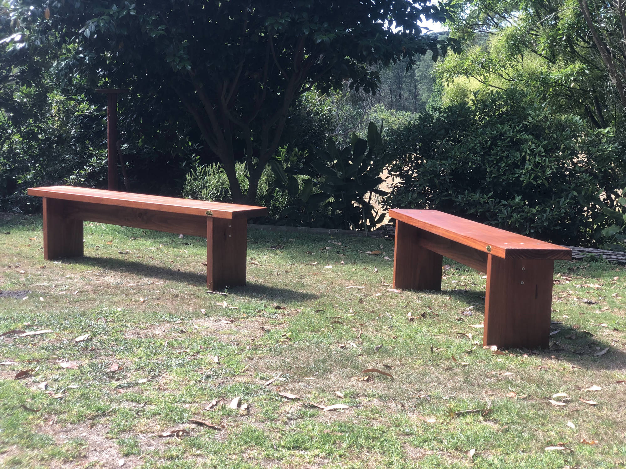 Linear Outline Outdoor Bench Seats - handcrafted Australian timber outdoor furniture, view 4