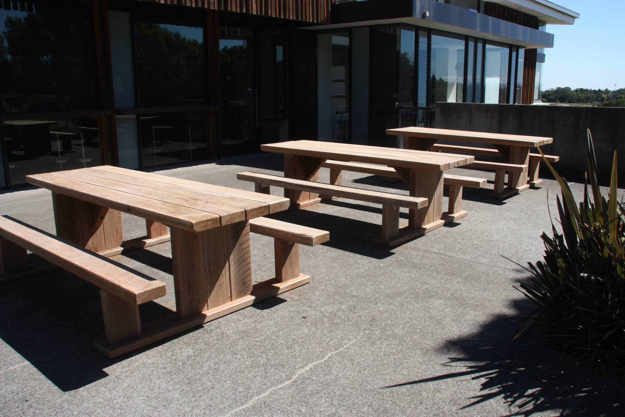 Compact T - Table Setting Outdoor Dining Sets - handcrafted Australian timber outdoor furniture, view 4
