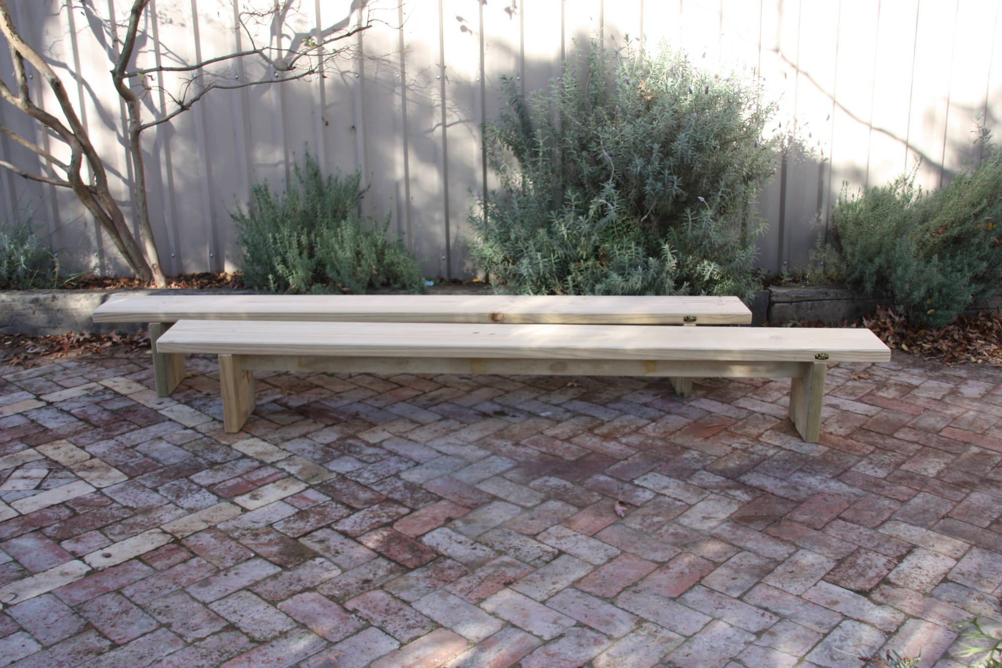 Linear Outline Outdoor Bench Seats - handcrafted Australian timber outdoor furniture, view 2