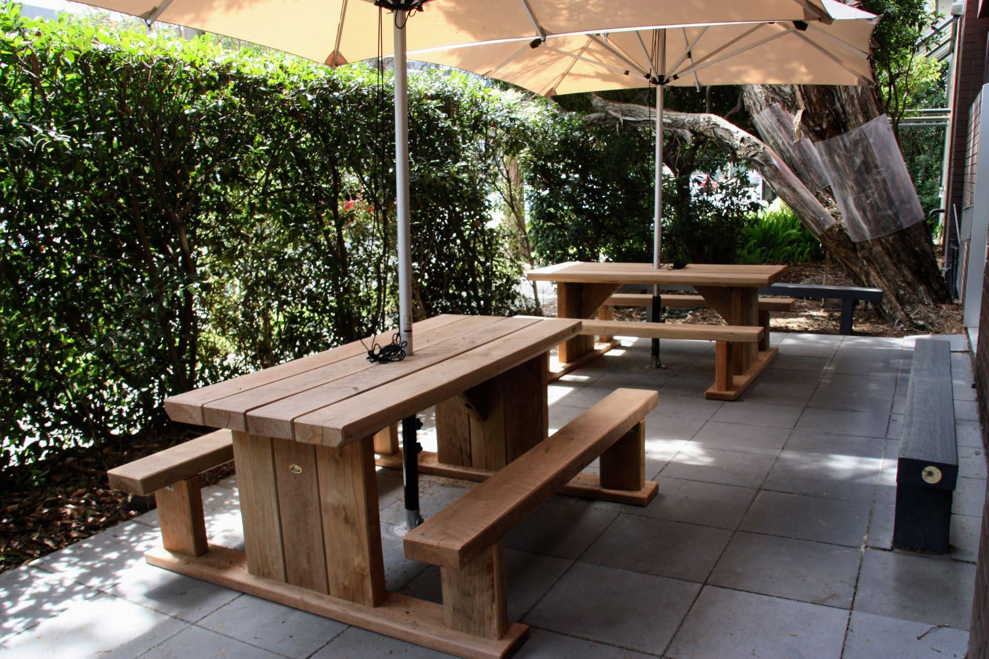 Compact T - Table Setting Outdoor Dining Sets - handcrafted Australian timber outdoor furniture, view 6