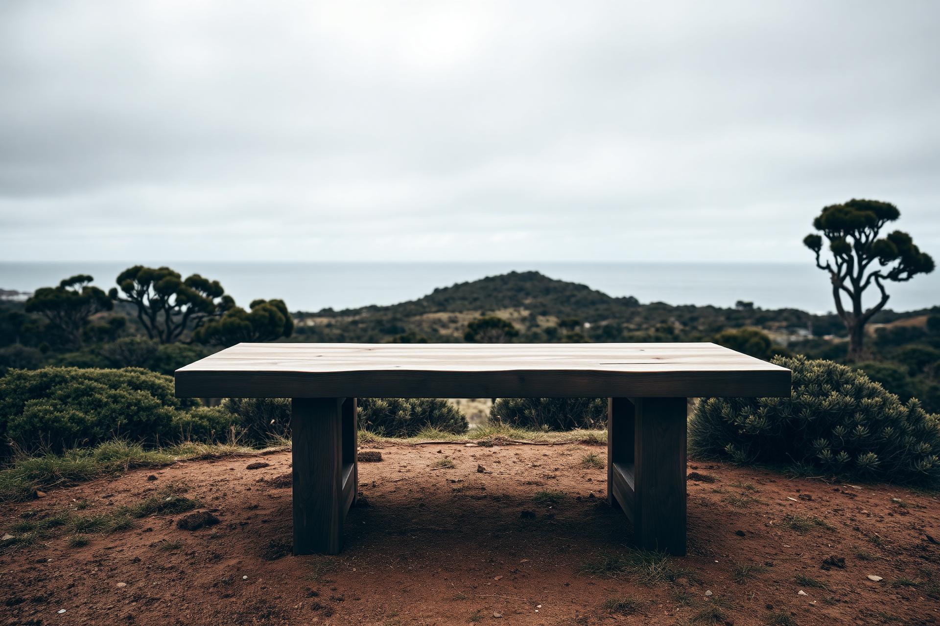 Hardwood furniture seasoning in an Australian landscape