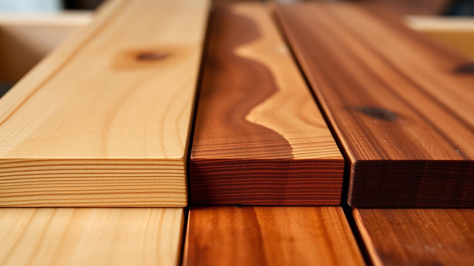 A range of Australian hardwood boards laid side by side